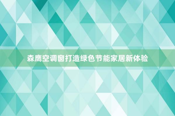 森鹰空调窗打造绿色节能家居新体验